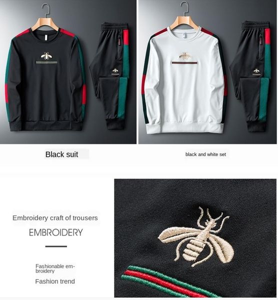 mens letter printed bee embroidery tracksuit hooded sweatshirt sets hip hop joggers zipper pullover hoodies and trouser man streetwear s-4x, Gray
mens letter printed bee embroidery tracksuit hooded sweatshirt sets hip hop joggers zipper pullover hoodies and trouser man streetwear s-4x, Gray