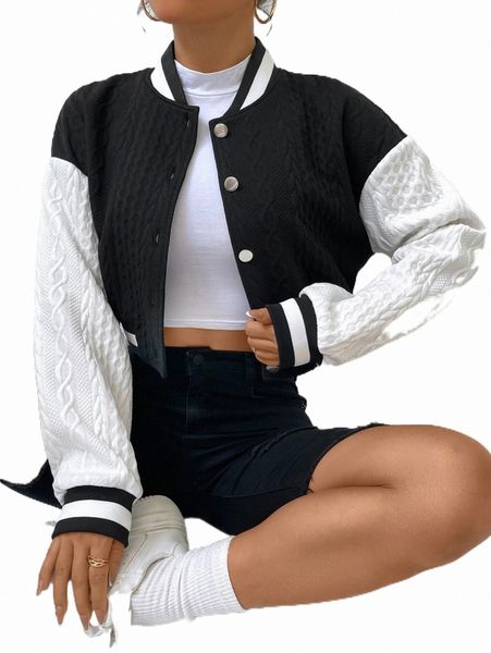 women's jackets drop shoulder colorblock bomber jacket g3wc#, Black;brown
women's jackets drop shoulder colorblock bomber jacket g3wc#, Black;brown