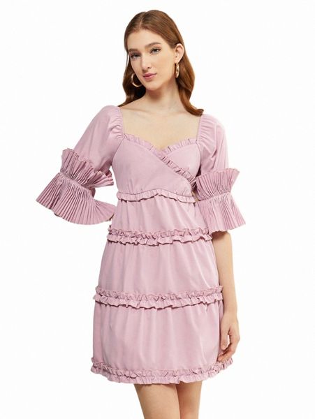 casual dresses x jian lasala frilled sweetheart neck pleated flounce sleeve dress v4mj#, Black;gray
casual dresses x jian lasala frilled sweetheart neck pleated flounce sleeve dress v4mj#, Black;gray