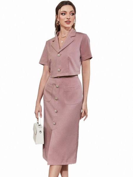 two piece dress lapel collar button front blazer & skirt j6kz#, White
two piece dress lapel collar button front blazer & skirt j6kz#, White