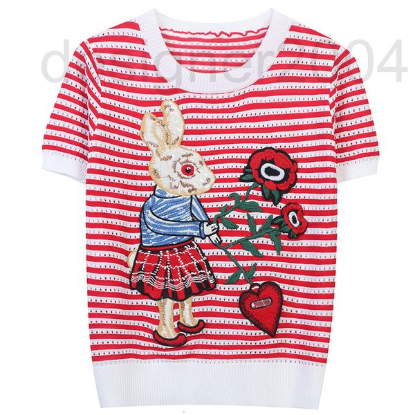 women's sweaters designer spring t-shirt women 2022 new color contrast stripe rabbit flower embroidery sweet age reduction slim round n, White;black
women's sweaters designer spring t-shirt women 2022 new color contrast stripe rabbit flower embroidery sweet age reduction slim round n, White;black