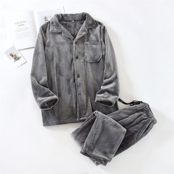 men's sleepwear men'pajamas warm men flannel winter thick pajama male long sleeve pijama casual pyjamas fleece sleep 220830, Black;brown
men's sleepwear men'pajamas warm men flannel winter thick pajama male long sleeve pijama casual pyjamas fleece sleep 220830, Black;brown