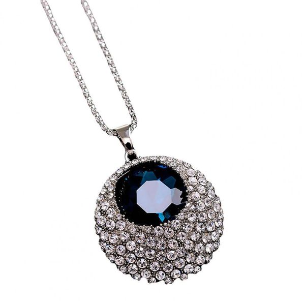 chain necklace rhinestone inlaid vintage long round luxurious pendant necklace shiny jewelry for women, Silver
chain necklace rhinestone inlaid vintage long round luxurious pendant necklace shiny jewelry for women, Silver