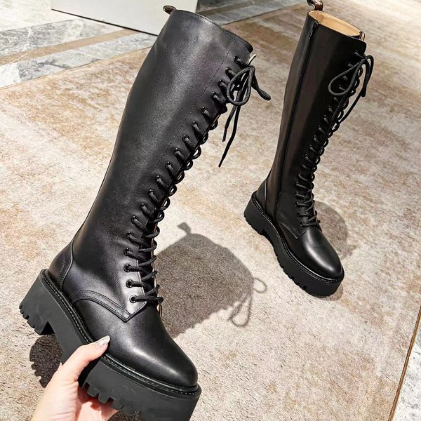 designer boots motorcycle boots thick sole leather shoes overshoot combat color contrast low heel martin ankle luxury knight boot, Black
designer boots motorcycle boots thick sole leather shoes overshoot combat color contrast low heel martin ankle luxury knight boot, Black