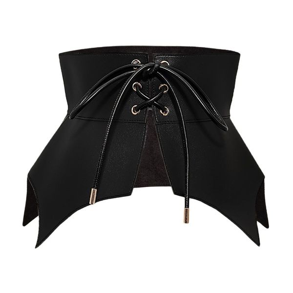 womens shapers black irregular leather long wide belt punk style women fashion autumn winter lace up pu waistband corset belts 220830, Black;white
womens shapers black irregular leather long wide belt punk style women fashion autumn winter lace up pu waistband corset belts 220830, Black;white