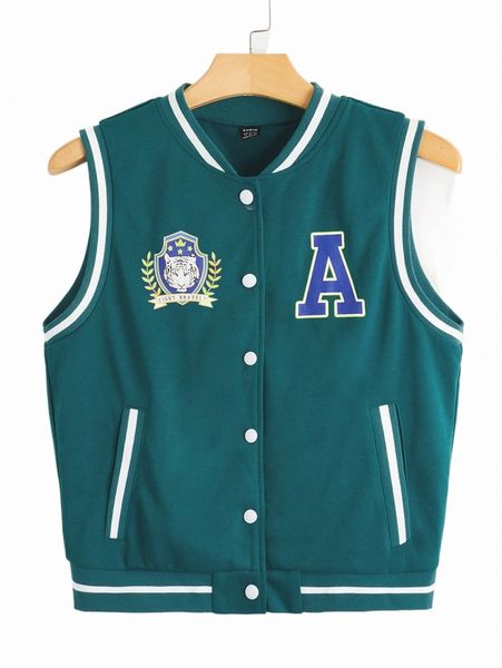 women's jackets tiger & letter graphic sleeveless varsity jacket l8g1#, Black;brown
women's jackets tiger & letter graphic sleeveless varsity jacket l8g1#, Black;brown
