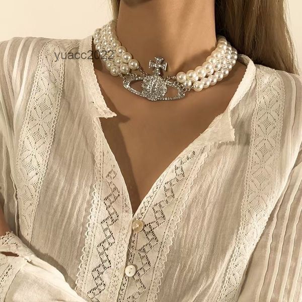 pendant necklaces west vivian westwood vivian multilayer double-layer pearl diamond saturn necklace light luxury net red same clavicle chain, Silver
pendant necklaces west vivian westwood vivian multilayer double-layer pearl diamond saturn necklace light luxury net red same clavicle chain, Silver