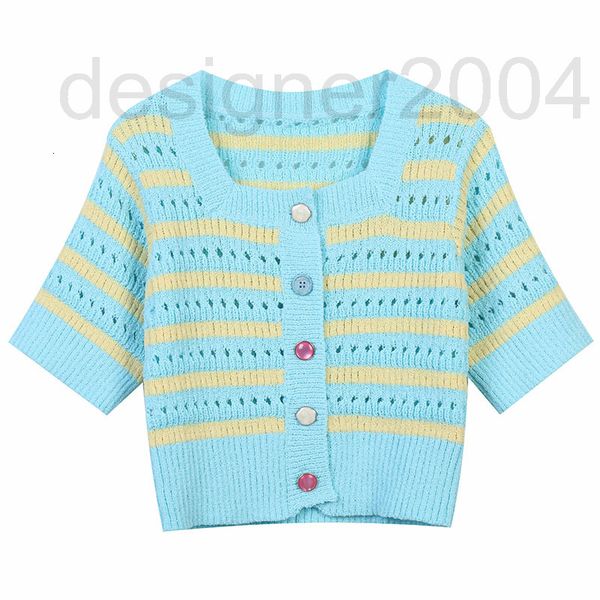 women's sweaters designer summer new striped jacquard hollow out design sweet square collar shaped button short knitted cardigan blouse, White;black
women's sweaters designer summer new striped jacquard hollow out design sweet square collar shaped button short knitted cardigan blouse, White;black