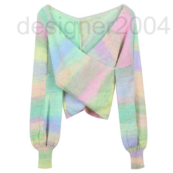women's sweaters designer 2022 early autumn new women's sweater rainbow gradient irregular v-neck raglan sleeve short long bf9m, White;black
women's sweaters designer 2022 early autumn new women's sweater rainbow gradient irregular v-neck raglan sleeve short long bf9m, White;black