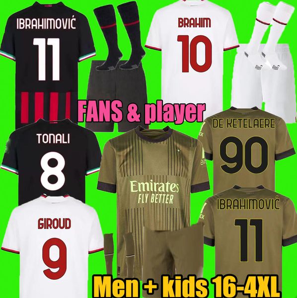 men kids 22 23 giroud soccer jersey ibrahimovic tonali theo football shirt brahim ac milans, Black;yellow
men kids 22 23 giroud soccer jersey ibrahimovic tonali theo football shirt brahim ac milans, Black;yellow