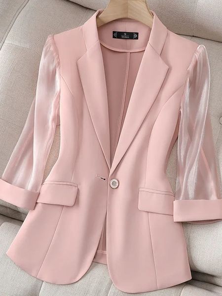 women's suits blazers thin pink suit spring and summer korean fashion slim three quarter sleeves casual jacket lady office blazer 22083, White;black
women's suits blazers thin pink suit spring and summer korean fashion slim three quarter sleeves casual jacket lady office blazer 22083, White;black