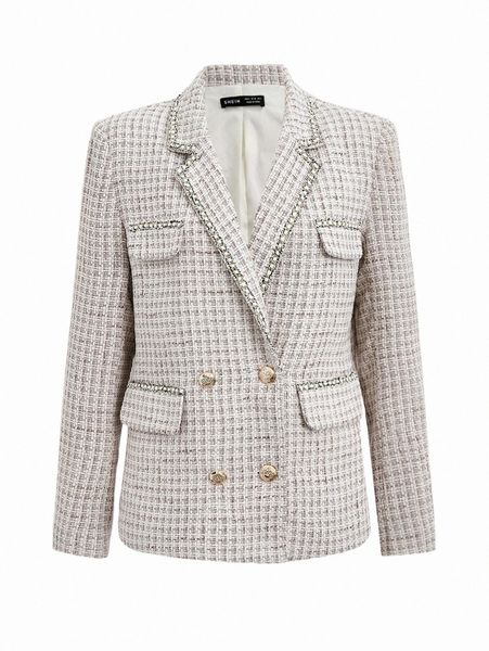 women's down & parkas plaid tweed contrast trim double breasted overcoat 10uk#, Black
women's down & parkas plaid tweed contrast trim double breasted overcoat 10uk#, Black
