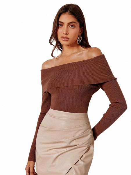 women's sweaters foldover off shoulder ribbed knit sweater v5ss#, White;black
women's sweaters foldover off shoulder ribbed knit sweater v5ss#, White;black