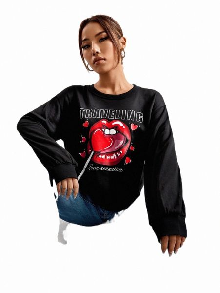 women's hoodies & sweatshirts x lockdsg drop shoulder letter & heart pattern pullover k4wu#, Black
women's hoodies & sweatshirts x lockdsg drop shoulder letter & heart pattern pullover k4wu#, Black