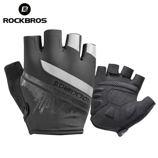 Image of Cycling Gloves ROCKBROS Cycling Gloves Half Finger Shockproof Wear Resistant Breathable MTB Road Bicycle Gloves Men Women Sports Bike Equipment 220830