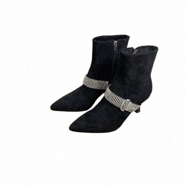 boots autumn and winter designer luxury womens small black rhinestone chain suede fashion pointed high heel short boot
boots autumn and winter designer luxury womens small black rhinestone chain suede fashion pointed high heel short boot