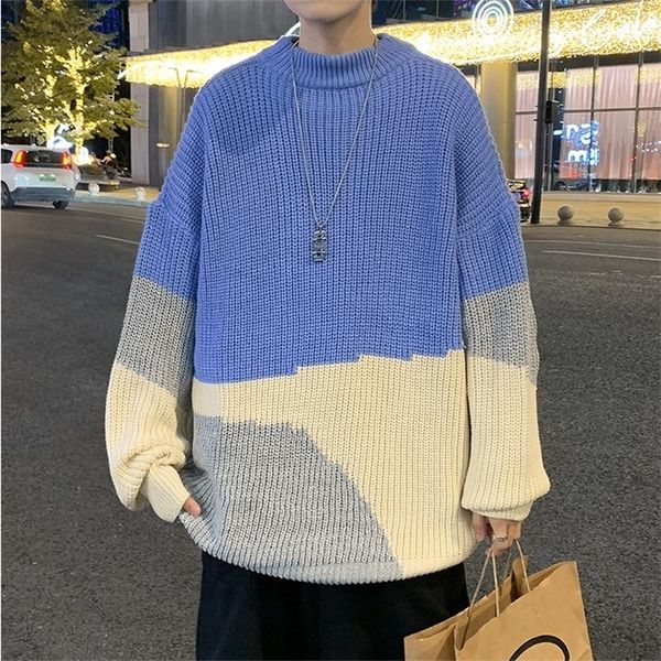 men's sweaters fashion sweater oversized size plus thick winter warm casual round collar color patchwork pullovers 220830, White;black
men's sweaters fashion sweater oversized size plus thick winter warm casual round collar color patchwork pullovers 220830, White;black
