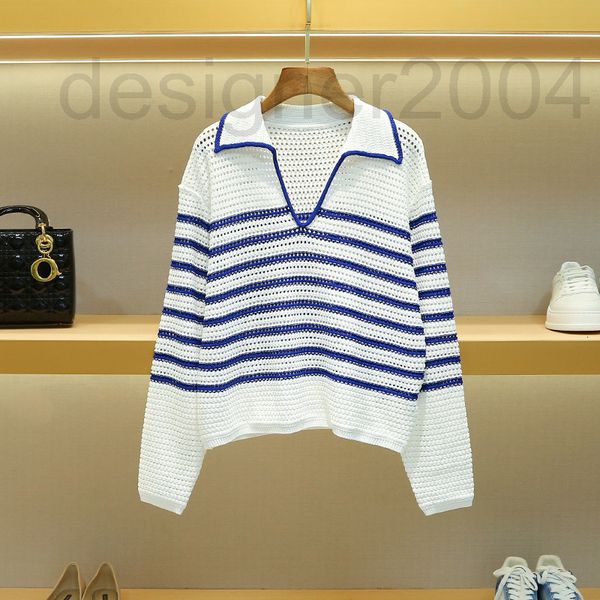 women's sweaters designer s family ice silk sweater women's new autumn 2022 navy blue white stripe hollow wtkc, White;black
women's sweaters designer s family ice silk sweater women's new autumn 2022 navy blue white stripe hollow wtkc, White;black