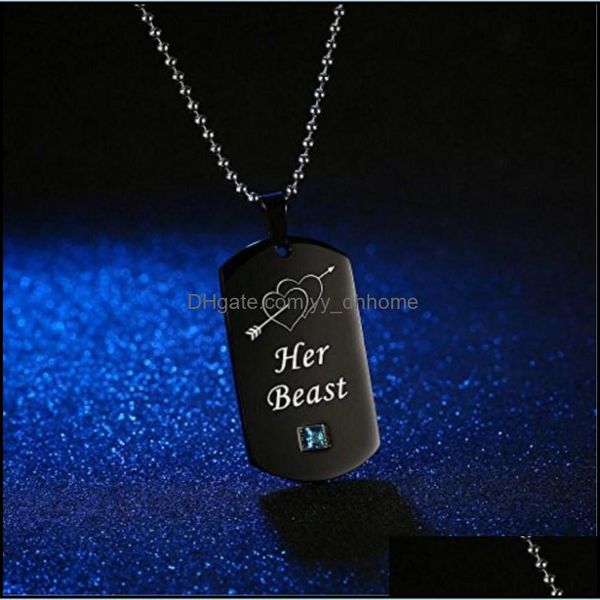 pendant necklaces couple necklaces his beauty her beast black tag necklace with stone luxury jewelry double heart pendant dr yydhhome dh1bv, Silver
pendant necklaces couple necklaces his beauty her beast black tag necklace with stone luxury jewelry double heart pendant dr yydhhome dh1bv, Silver