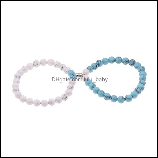 charm bracelets 2pcs/set magnet couple bracelets turquoise stone distance paired bracelet lovers jewelry valentines day gift drop del dht8q, Golden;silver
charm bracelets 2pcs/set magnet couple bracelets turquoise stone distance paired bracelet lovers jewelry valentines day gift drop del dht8q, Golden;silver