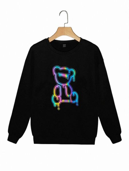 women's hoodies & sweatshirts reflective cartoon graphic drop shoulder sweatshirt f5qo#, Black
women's hoodies & sweatshirts reflective cartoon graphic drop shoulder sweatshirt f5qo#, Black