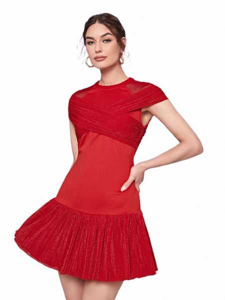 casual dresses x ttadahh mesh panel ruffle hem glitter dress y3jy#, Black;gray
casual dresses x ttadahh mesh panel ruffle hem glitter dress y3jy#, Black;gray