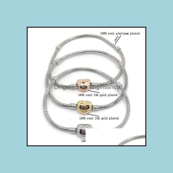 charm bracelets promotion new 100% plateinum plated snake chain 24k gold heart shape clasp bracelet fit fashion pandora dhpqe, Golden;silver
charm bracelets promotion new 100% plateinum plated snake chain 24k gold heart shape clasp bracelet fit fashion pandora dhpqe, Golden;silver