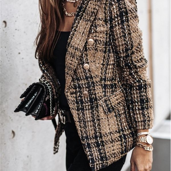 women's suits blazers plaid button blazer jacket coat women autumn winter long sleeve thin double breasted female slim office clothes p, White;black
women's suits blazers plaid button blazer jacket coat women autumn winter long sleeve thin double breasted female slim office clothes p, White;black