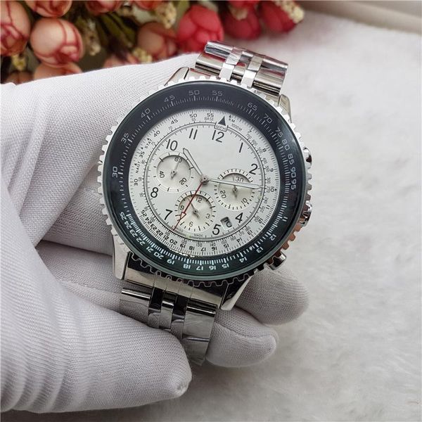 2022 new men's stainless steel quartz watch 6 hands function 43mm stainless steel sapphire water resistant luminous, Slivery;brown
2022 new men's stainless steel quartz watch 6 hands function 43mm stainless steel sapphire water resistant luminous, Slivery;brown