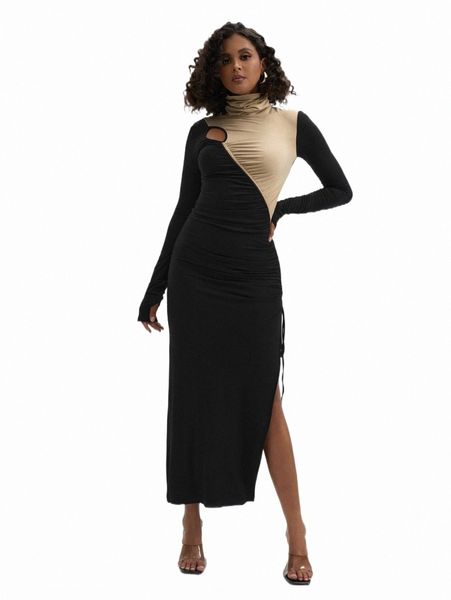 casual dresses x auralite turtle neck cut out front colorblock ruched split thigh dress 00hh#, Black;gray
casual dresses x auralite turtle neck cut out front colorblock ruched split thigh dress 00hh#, Black;gray