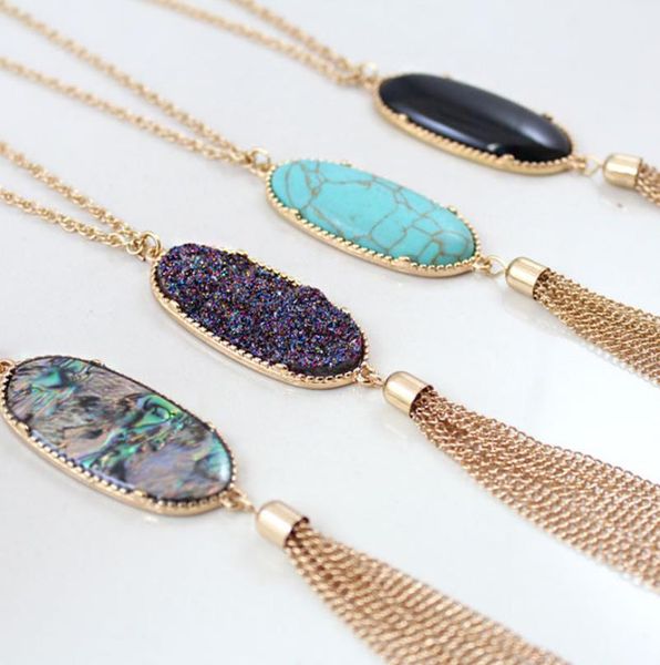 pendant necklaces fashion oval abalone shell druzy stone necklace long tassel metal chain pednant sweater necklaces part dhseller2010 dhtxe, Silver
pendant necklaces fashion oval abalone shell druzy stone necklace long tassel metal chain pednant sweater necklaces part dhseller2010 dhtxe, Silver