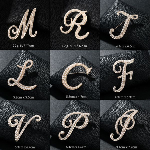 european and american fashion english 26 letters pins brooches pearl pin female corsage dress accessories ab994, Gray
european and american fashion english 26 letters pins brooches pearl pin female corsage dress accessories ab994, Gray