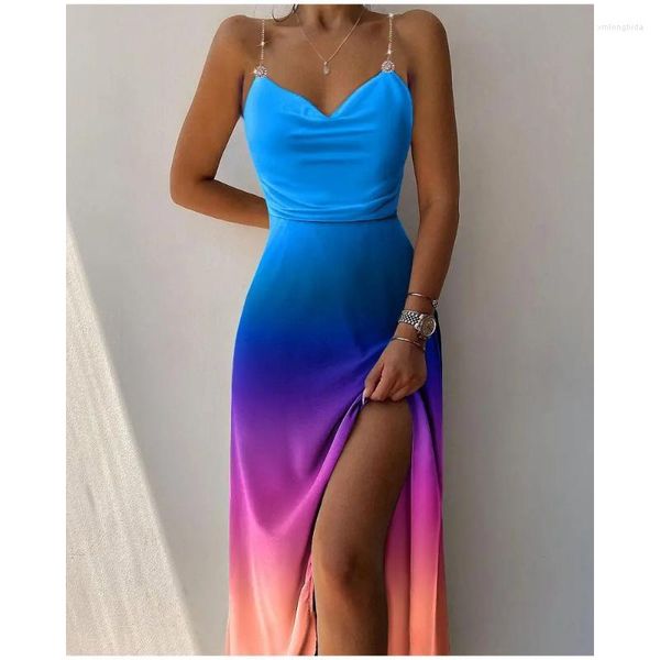 women's swimwear colorful gradient print long dress summer backless women's boho off shoulder sparkling crystal cover up, White;black
women's swimwear colorful gradient print long dress summer backless women's boho off shoulder sparkling crystal cover up, White;black