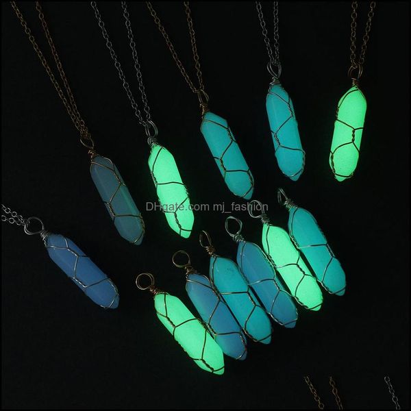 pendant necklaces hexagonal cylindrical crystal pendum pendant glow in the dark luminous wire wrap stone necklace jewelr dhseller2010 dh2ly, Silver
pendant necklaces hexagonal cylindrical crystal pendum pendant glow in the dark luminous wire wrap stone necklace jewelr dhseller2010 dh2ly, Silver