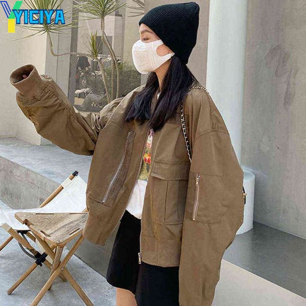 women's jackets yiciya khaki bomber woman varsity jacket oversize 2022 baseball jackets long sleeves black bombers women's winter, Black;brown
women's jackets yiciya khaki bomber woman varsity jacket oversize 2022 baseball jackets long sleeves black bombers women's winter, Black;brown