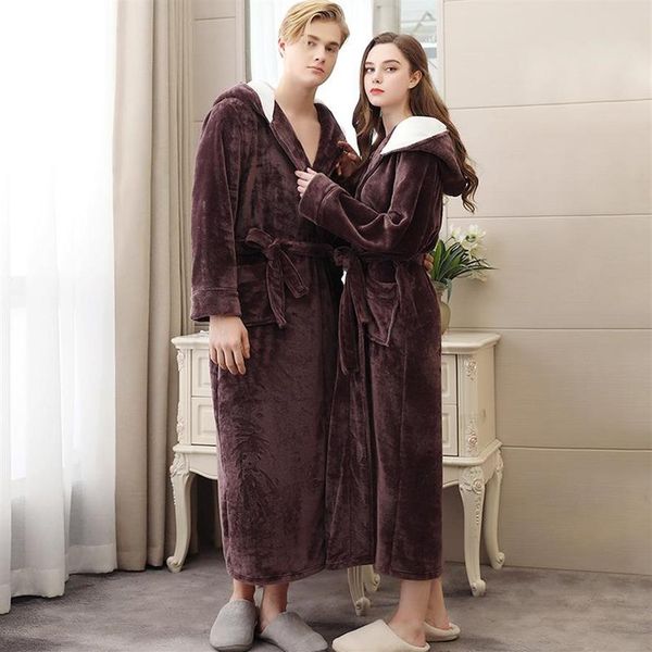 men's sleepwear men winter warm thicken extra long hooded coral fleece bathrobe kimono flannel bath robe night dressing gown women254h, Black;brown
men's sleepwear men winter warm thicken extra long hooded coral fleece bathrobe kimono flannel bath robe night dressing gown women254h, Black;brown