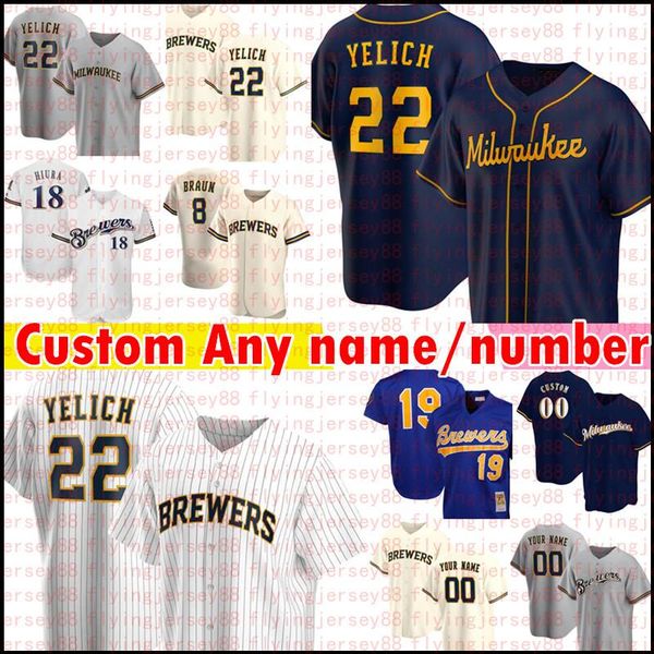 baseballcollege wear milwaukee 22 christian yelich 8 ryan braun jersey custom robin yount keston hiura lorenzo cain eric thames travis shaw, Black
baseballcollege wear milwaukee 22 christian yelich 8 ryan braun jersey custom robin yount keston hiura lorenzo cain eric thames travis shaw, Black
