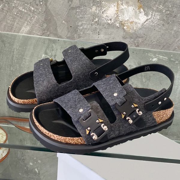 official site sandal grey felt wool upper with signature buckle and adjustable nubuck leather strap sandals will bring effort to any look de, Black
official site sandal grey felt wool upper with signature buckle and adjustable nubuck leather strap sandals will bring effort to any look de, Black