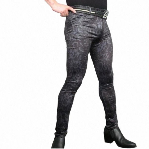 men's pants men's pants men skinny cycling trousers imitate snakeskin grain slim fit leggings high elastici milk silk convex crotc, Black 
men's pants men's pants men skinny cycling trousers imitate snakeskin grain slim fit leggings high elastici milk silk convex crotc, Black