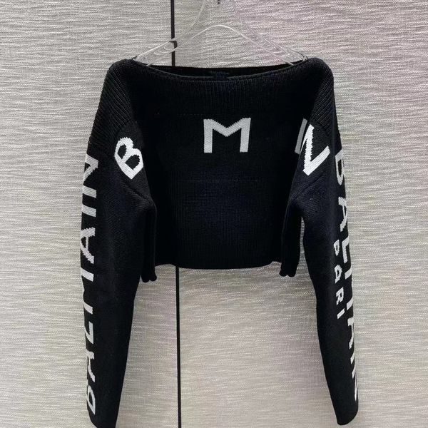 womens sweaters pullover with letters straight shoulder knit shirt long sleeve hot, White;black
womens sweaters pullover with letters straight shoulder knit shirt long sleeve hot, White;black
