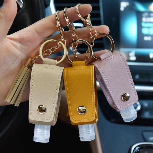hand sanitizer bottle with tassel keychain 30ml portable empty reusable bottle pu leather key chains holder carriers, Silver
hand sanitizer bottle with tassel keychain 30ml portable empty reusable bottle pu leather key chains holder carriers, Silver