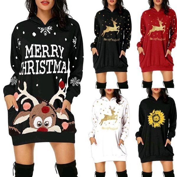 2022 women hoodies printed christmas medium length pocket hooded long sleeve sweater dress for women autumn winter 2xl 3xl, Black
2022 women hoodies printed christmas medium length pocket hooded long sleeve sweater dress for women autumn winter 2xl 3xl, Black