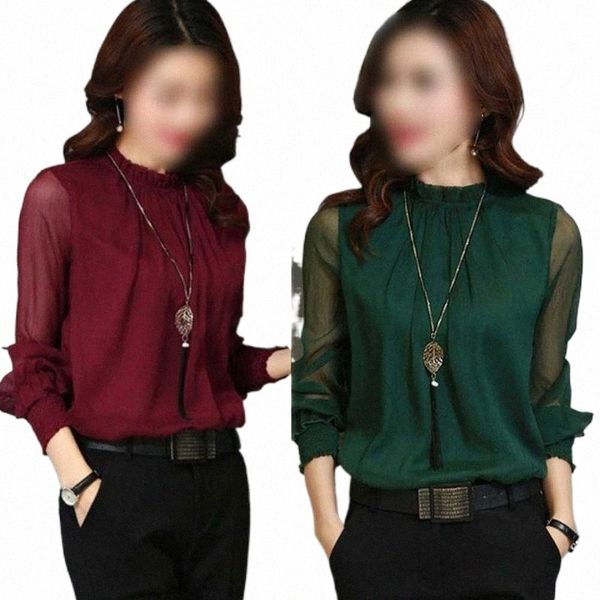 women's blouses & shirts women spring and summer elegant chiffon shirt stand collar large size fashion casual long sleeve wild blouse w, White
women's blouses & shirts women spring and summer elegant chiffon shirt stand collar large size fashion casual long sleeve wild blouse w, White