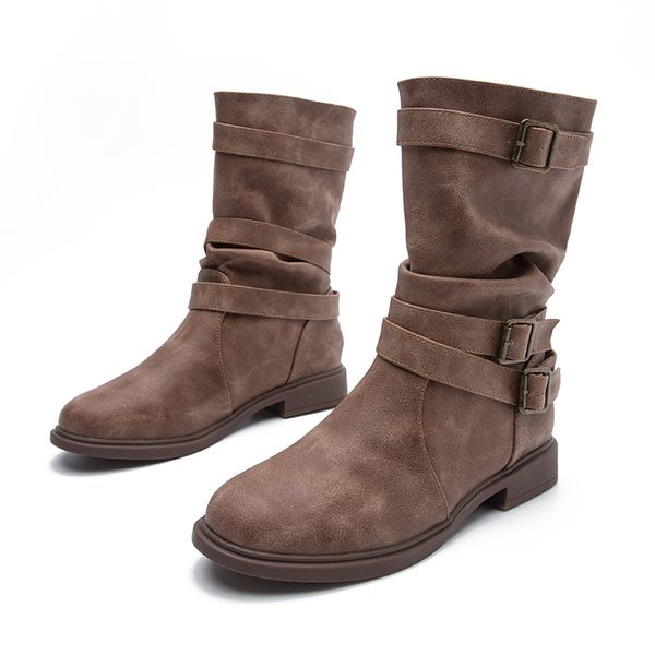 hiking hunting work motorcycle boots 2022 autumn winter women flat heel buckle decoration ladies leather boot slip-on, Black
hiking hunting work motorcycle boots 2022 autumn winter women flat heel buckle decoration ladies leather boot slip-on, Black