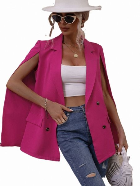 women's two piece pants double breasted flap detail cape blazer g2um#, White
women's two piece pants double breasted flap detail cape blazer g2um#, White