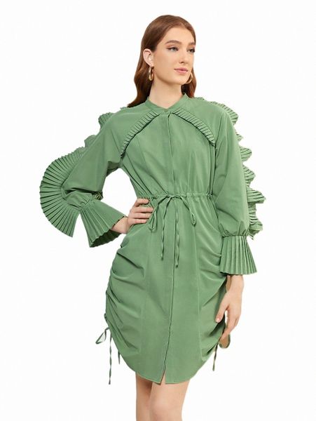 casual dresses x jian lasala drawstring waist pleated trim ruched curved hem shirt dress u5ef#, Black;gray
casual dresses x jian lasala drawstring waist pleated trim ruched curved hem shirt dress u5ef#, Black;gray