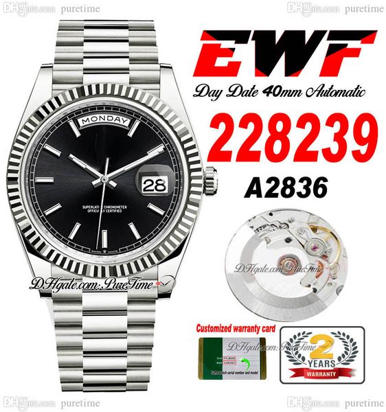 ewf day date 228239 a2836 automatic mens watch 40 fluted bezel black stick dial presidential bracelet same serial card super edition puretim, Slivery;brown
ewf day date 228239 a2836 automatic mens watch 40 fluted bezel black stick dial presidential bracelet same serial card super edition puretim, Slivery;brown