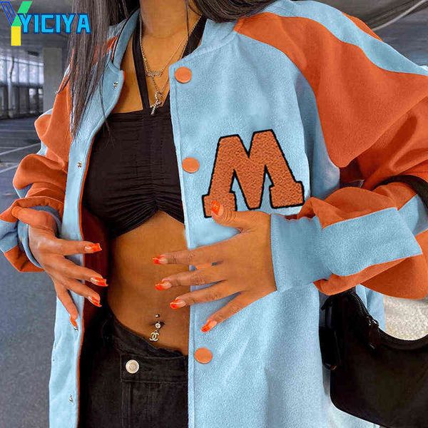 women's jackets vintage jacket patchwork autumn winter letter embroidery women baseball jackets varsity y2k oversized loose bomber jack, Black;brown
women's jackets vintage jacket patchwork autumn winter letter embroidery women baseball jackets varsity y2k oversized loose bomber jack, Black;brown