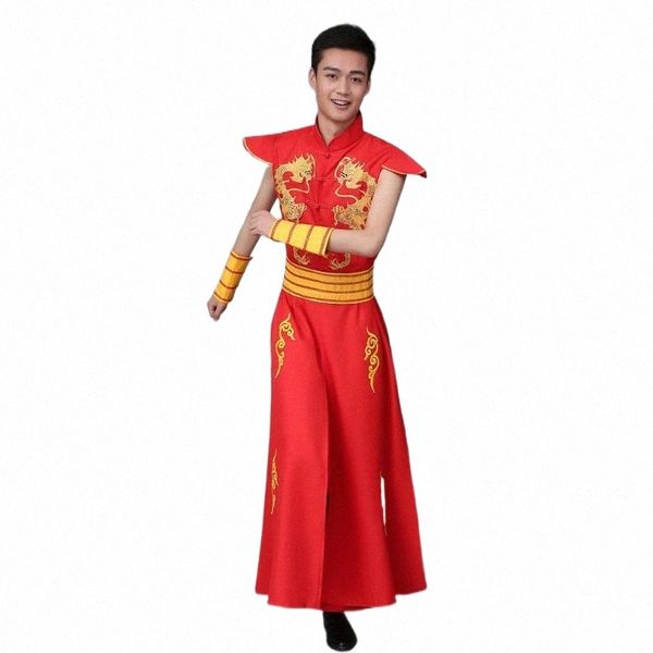 stage wear man chinese folk dance china dragon costume male younger drum costumes spring festival stage performance clothes wear l28y#, Black;red
stage wear man chinese folk dance china dragon costume male younger drum costumes spring festival stage performance clothes wear l28y#, Black;red