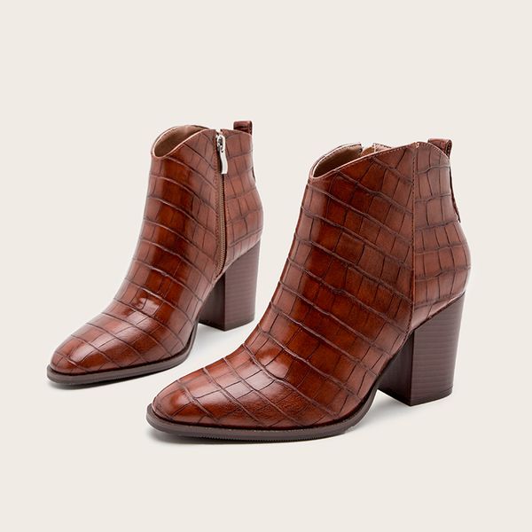leather women winter boots martin boot 2022 crocodile pattern fashion chunky short ankle booties thick heel ladies thin shoes, Black
leather women winter boots martin boot 2022 crocodile pattern fashion chunky short ankle booties thick heel ladies thin shoes, Black